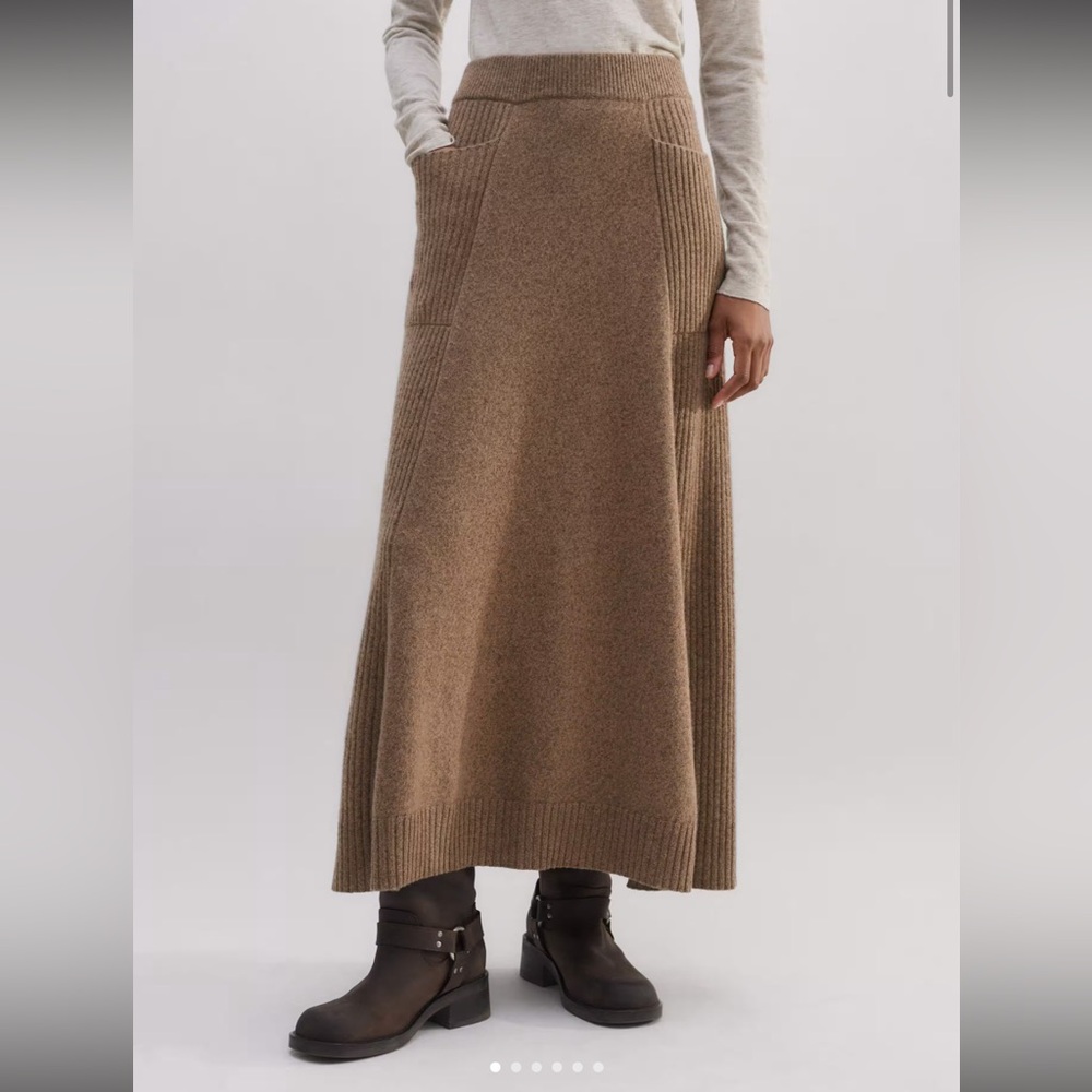 ME+EM merino cashmere a-line skirt